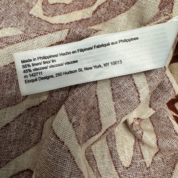 Eloquii Brown and Cream Linen Zebra Print Midi Dress Size 24 - Picture 7 of 8